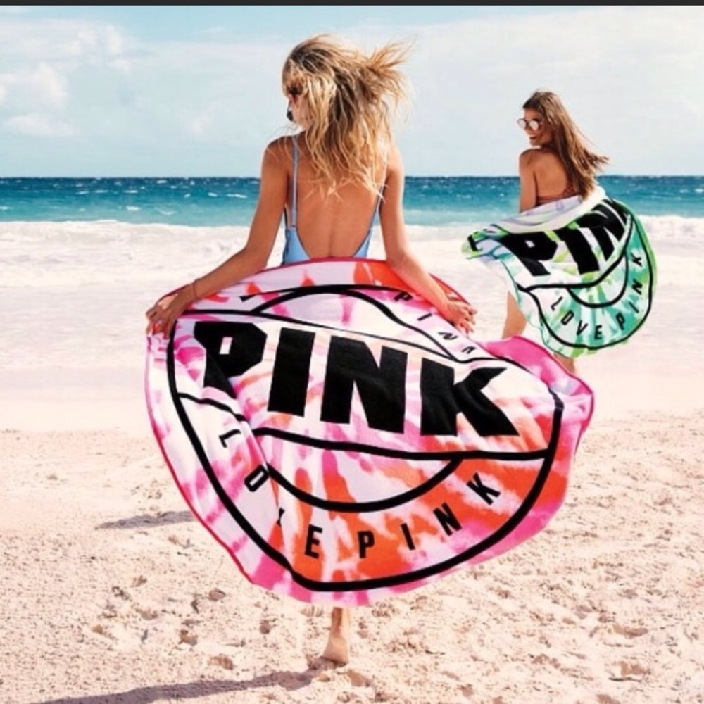 Victoria's Secret Beach Circle Towel Green Tie Dye